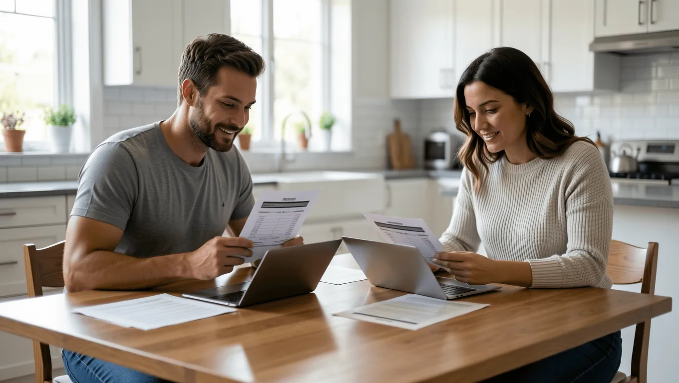 Couple reviewing bad credit loans in Texas