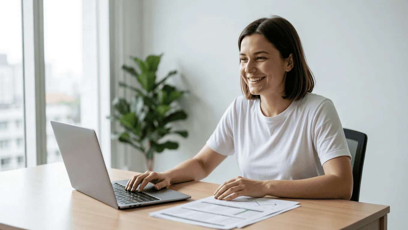 Person managing finances after getting a bad credit loan in Texas