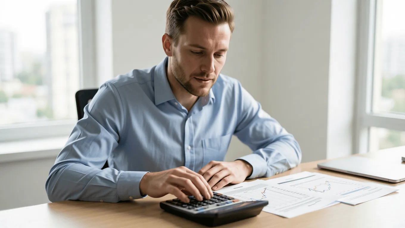 Man Budgeting Finances for Small Loan Repayment in Texas