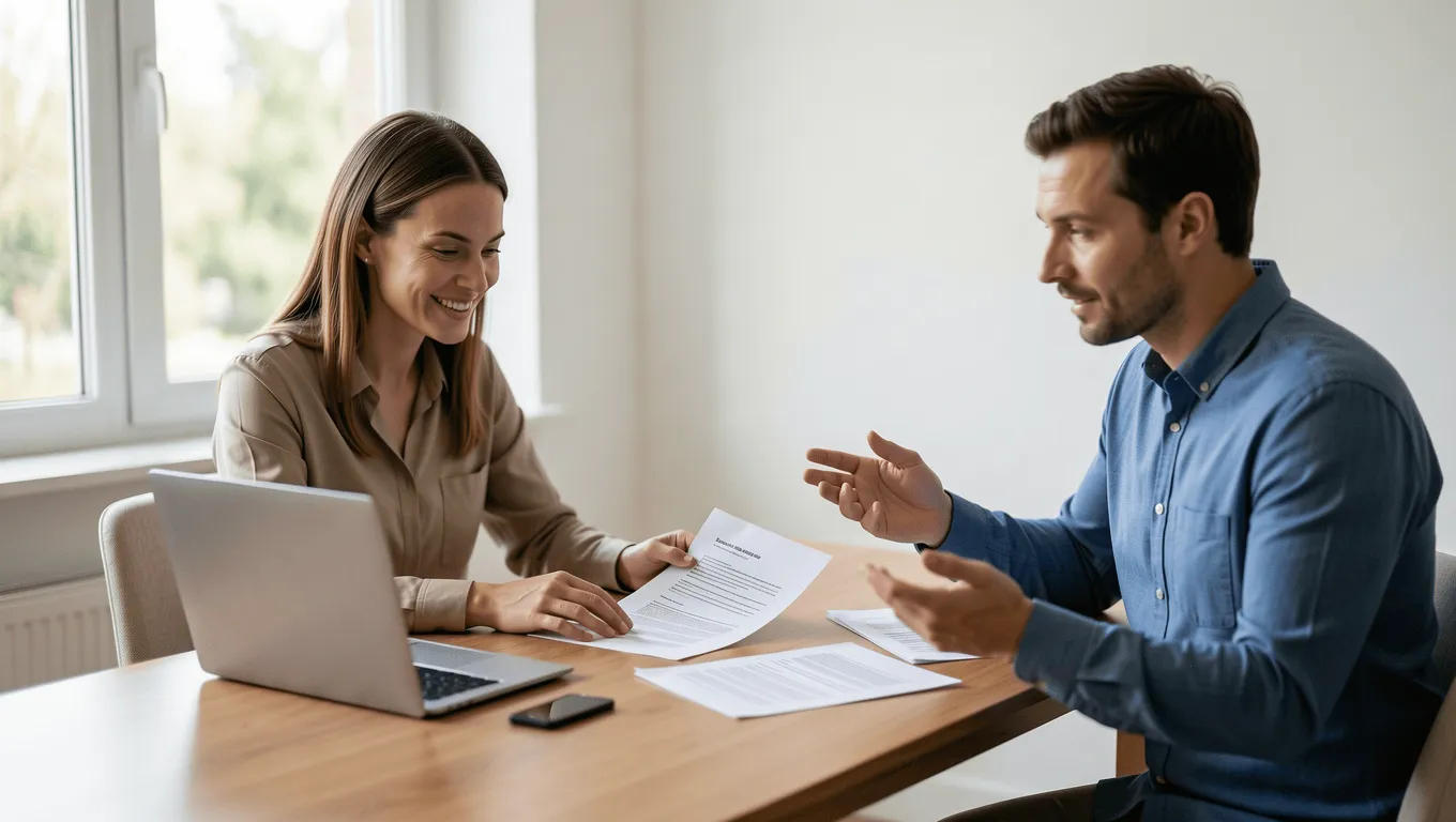 Texas couple reviewing installment loan rules and paperwork.
