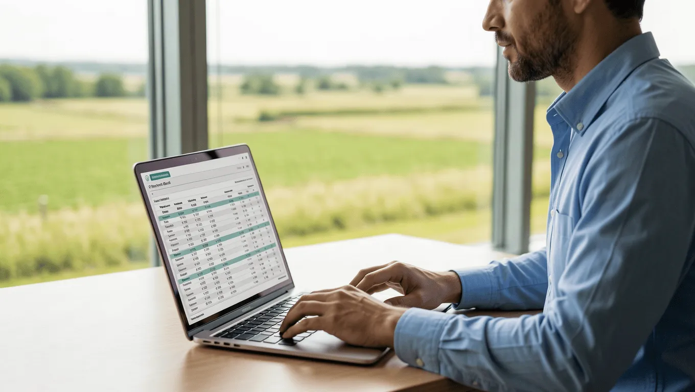 Rancher budgeting with a personal loan for equipment in Amarillo Texas.