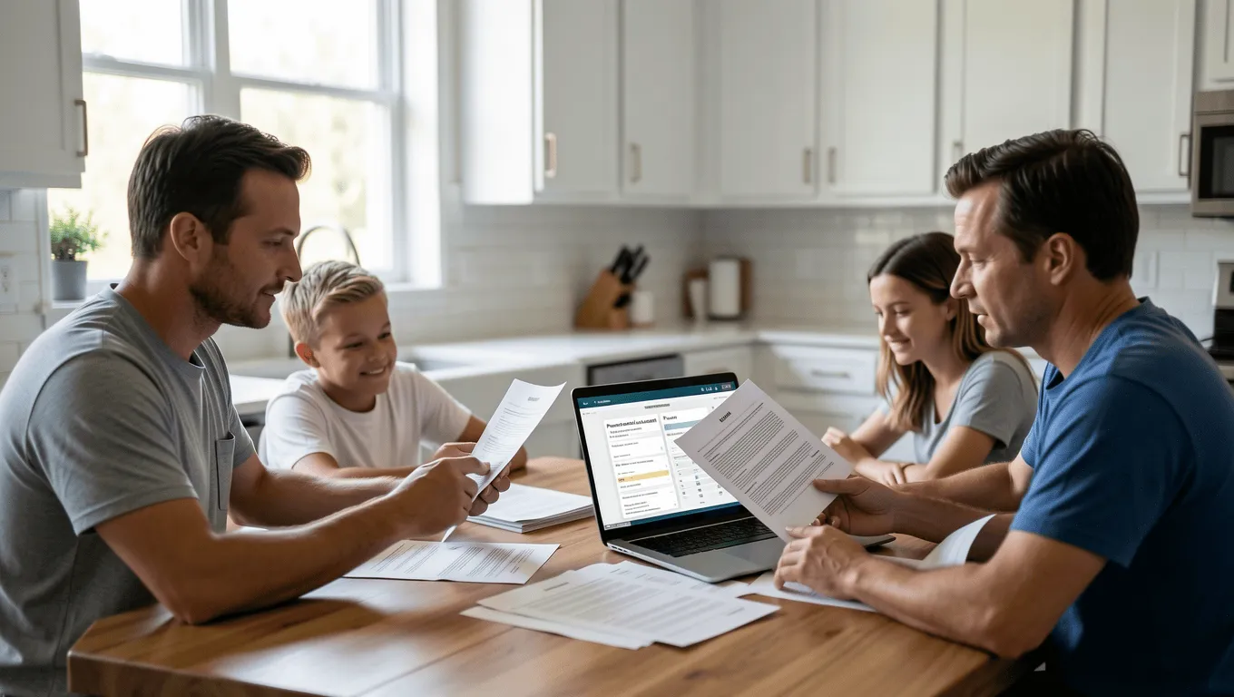 Family discussing personal loans in Fort Worth Texas