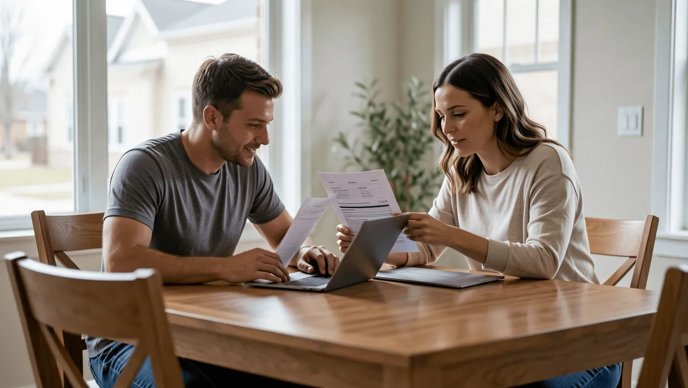 Frisco Texas couple comparing personal loan options online.