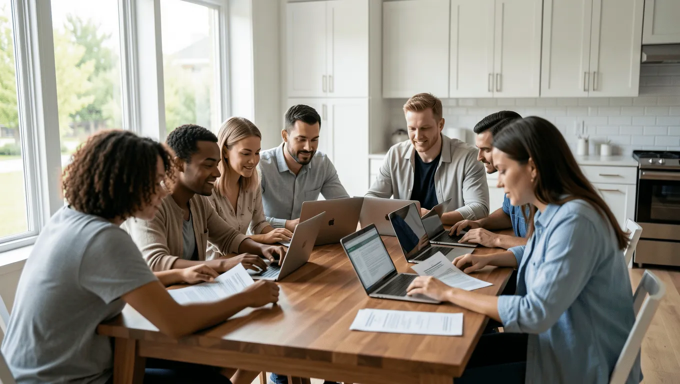 Houston residents comparing personal loan options online.