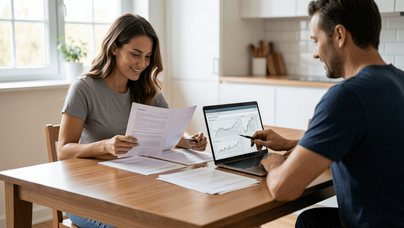 Couple Reviewing Personal Loan Documents in Laredo Texas