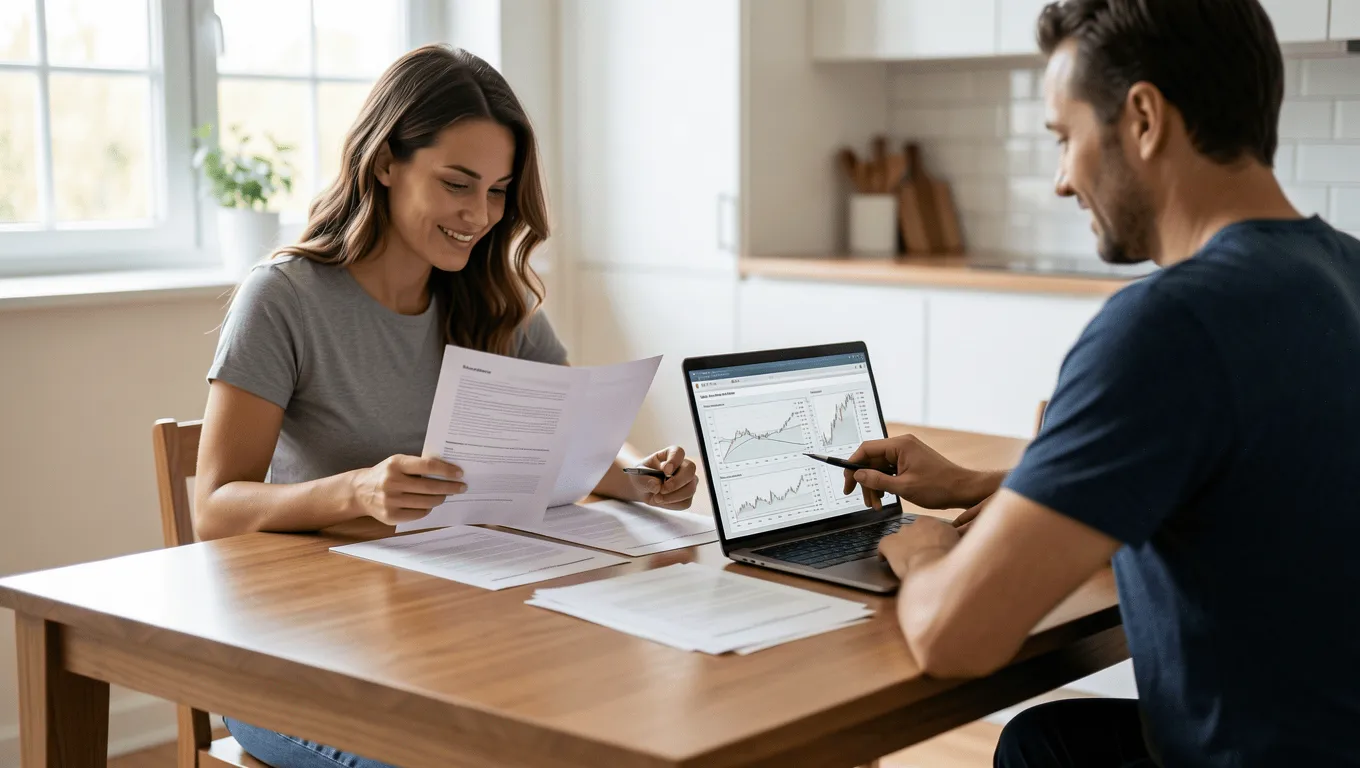Couple Reviewing Personal Loan Documents in Laredo Texas