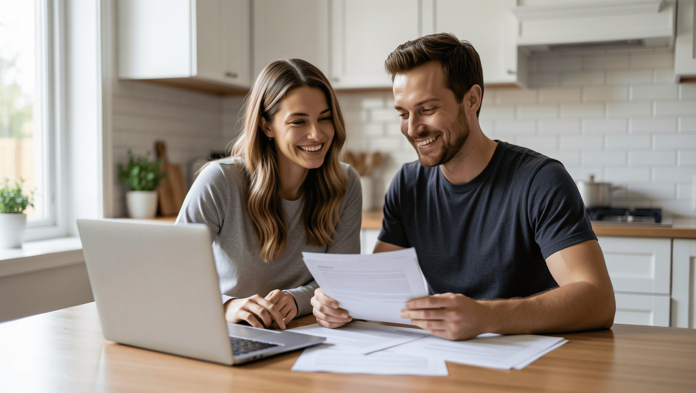 couple reviewing personal loan approval in Texas