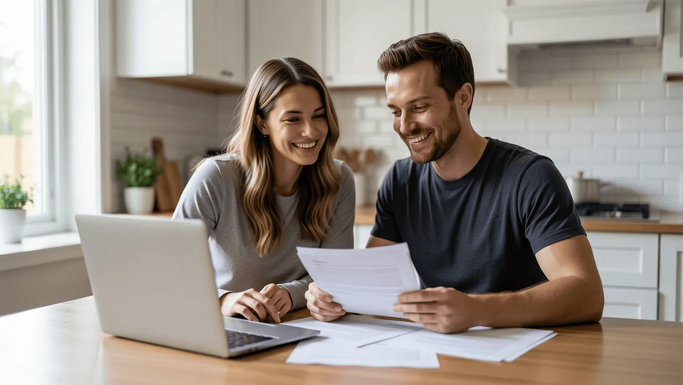 couple reviewing personal loan approval in Texas