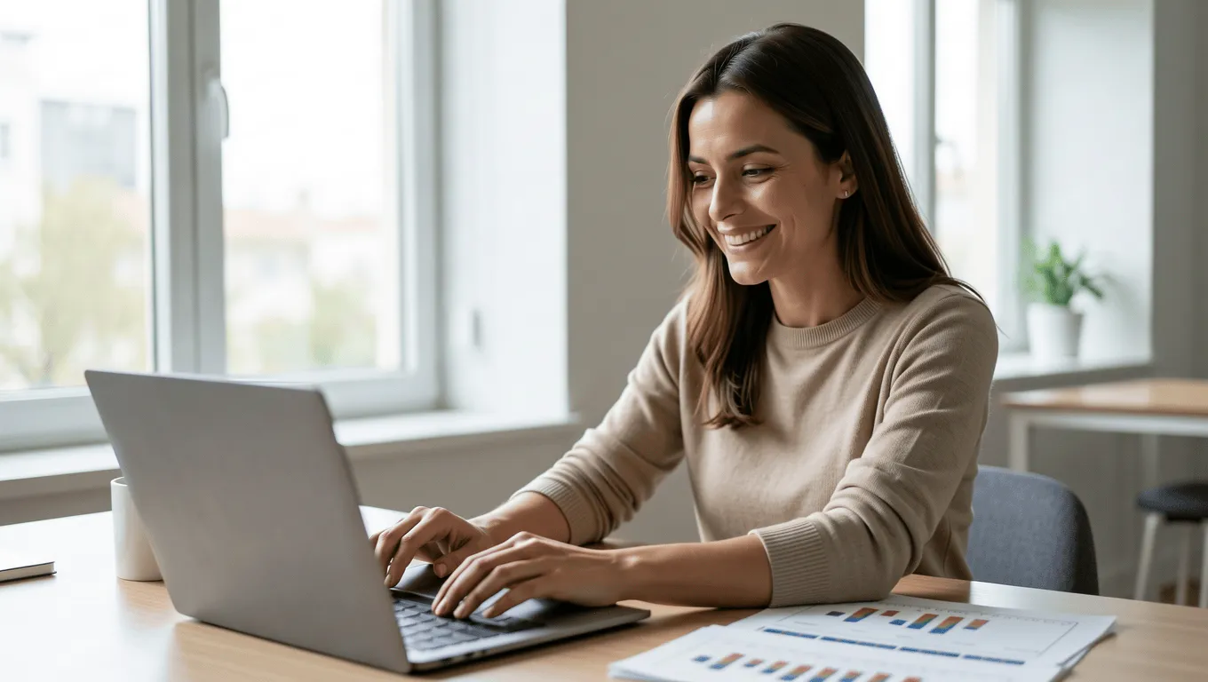 Woman managing finances with a 560 credit score loan in Texas