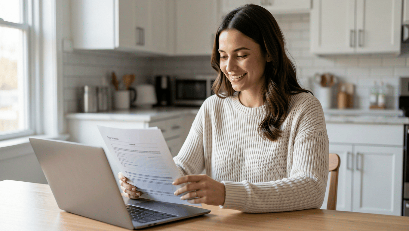 Woman Reviewing 580 Credit Score Loan Options in Texas