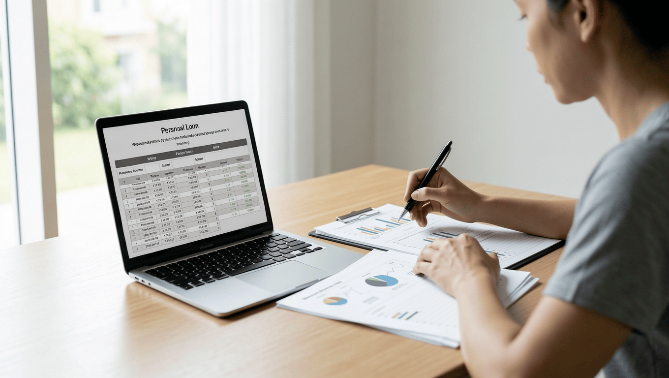 Person budgeting finances for a 620 credit score loan in Texas