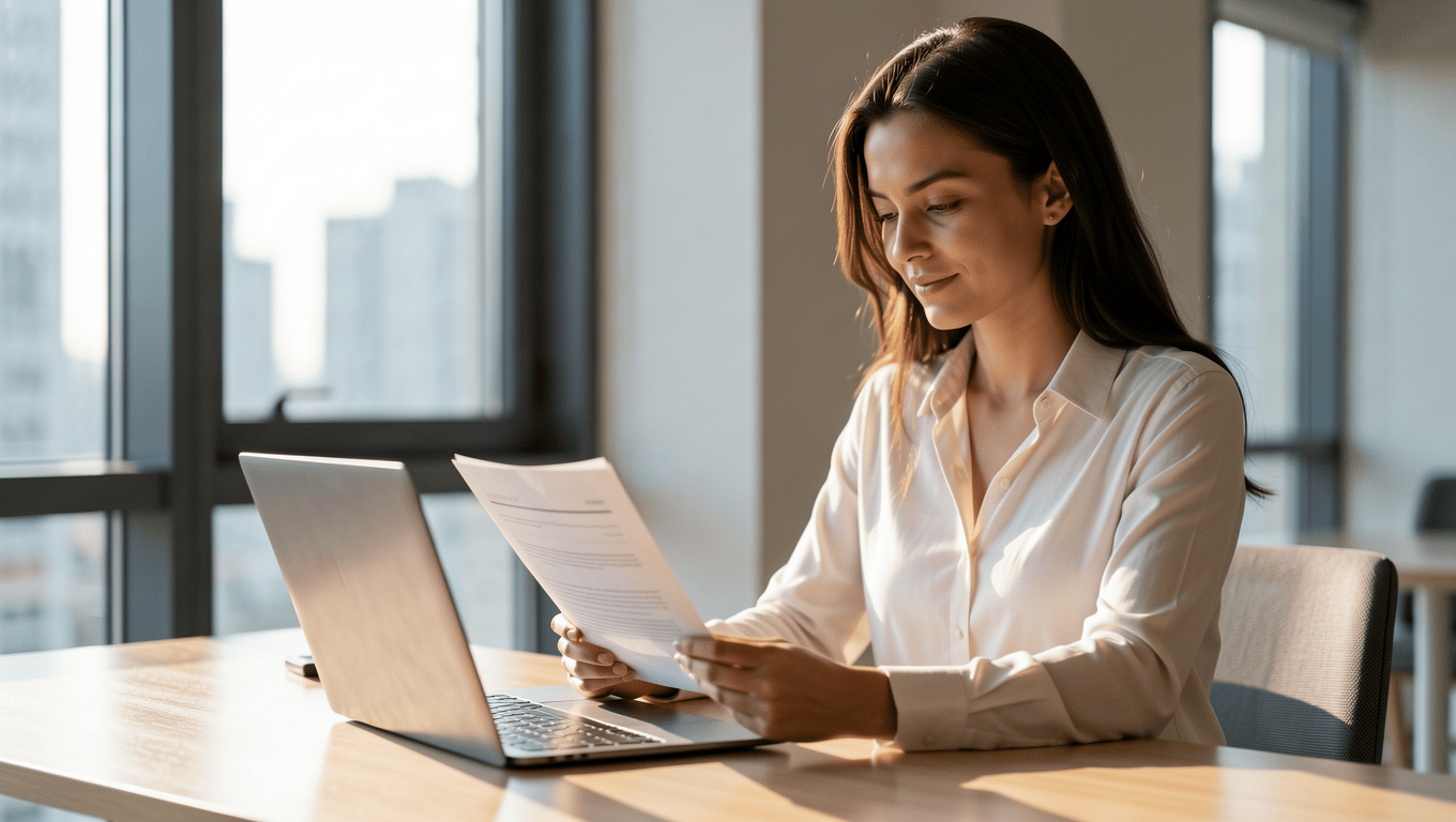 Woman reviewing 680 credit score loan options in Texas.