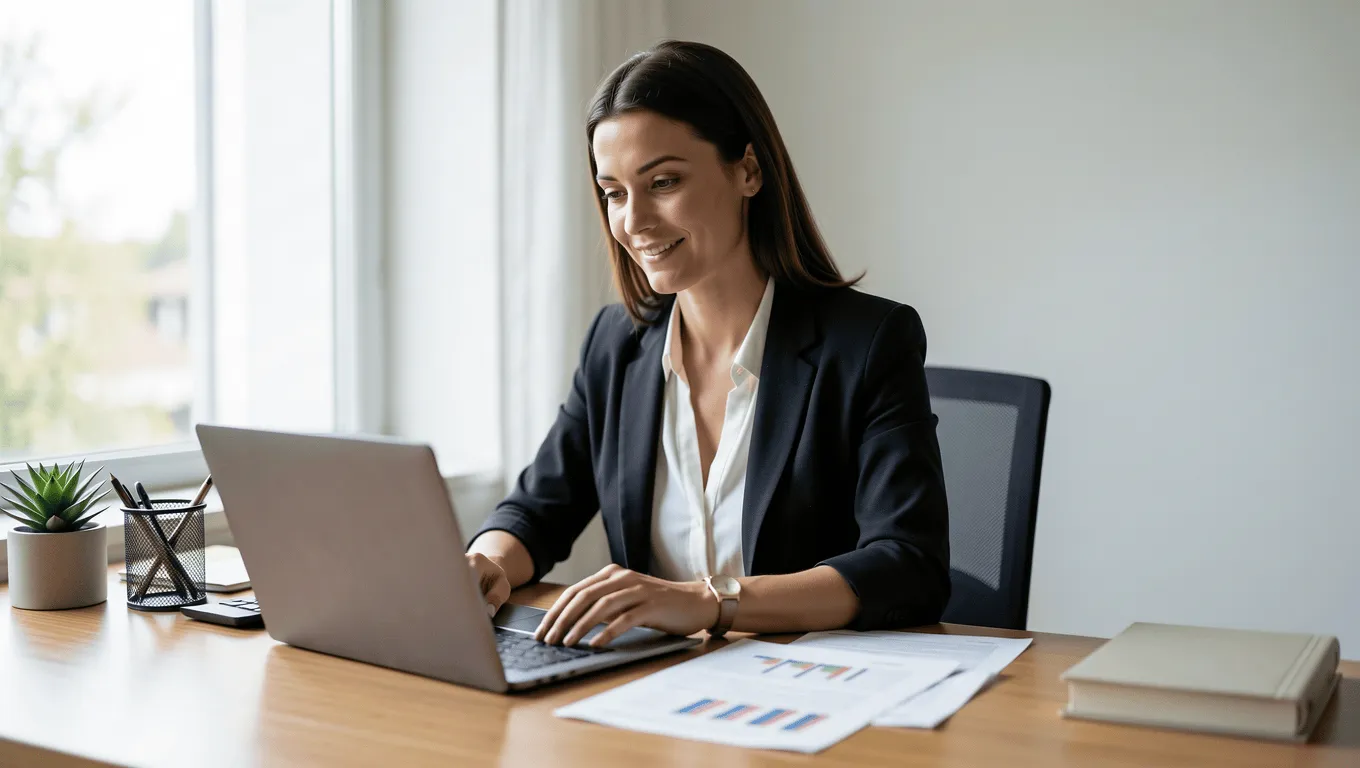 Woman Budgeting Finances After Receiving 720 Credit Score Loan