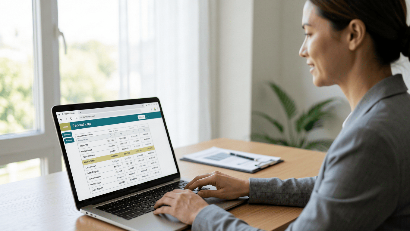 Woman researching foundation repair loans in Texas online.