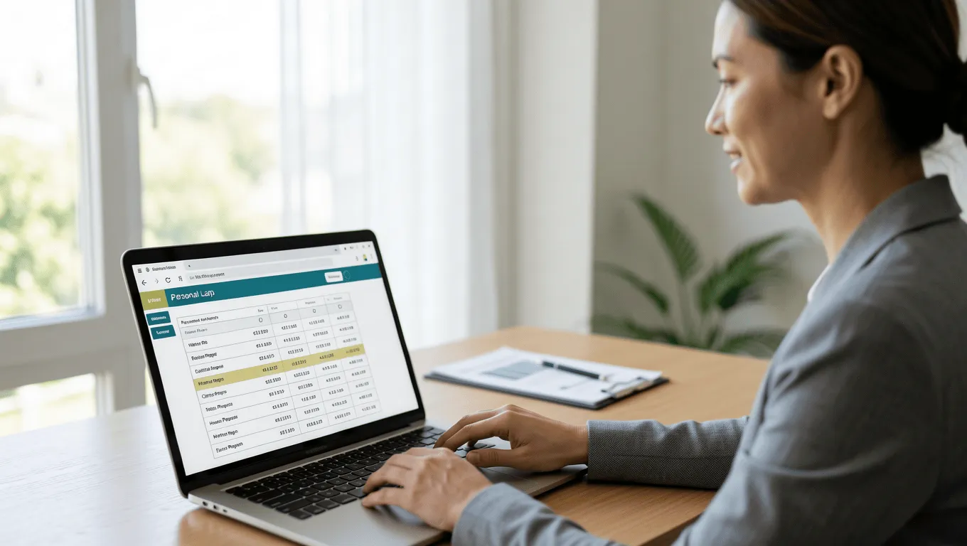 Woman researching foundation repair loans in Texas online.