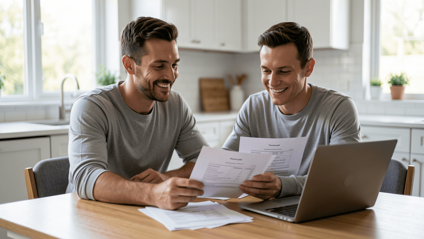 couple reviewing garage door financing options in Texas