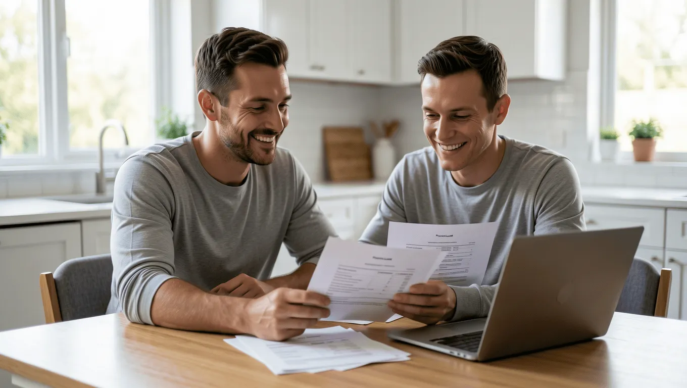 couple reviewing garage door financing options in Texas