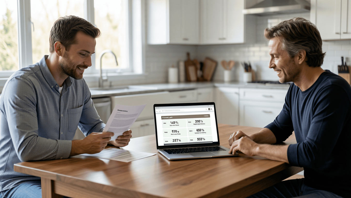 Couple discussing hot tub financing options in Texas.