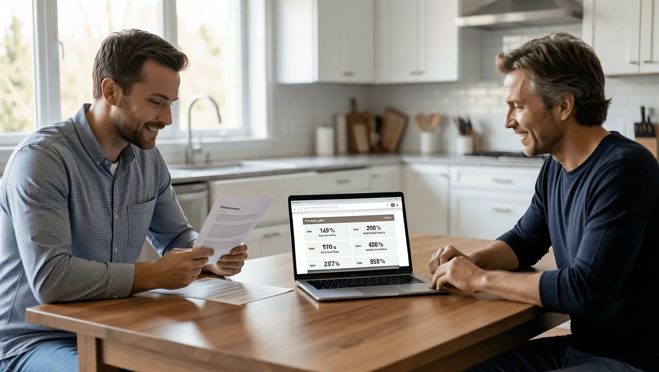 Couple discussing hot tub financing options in Texas.