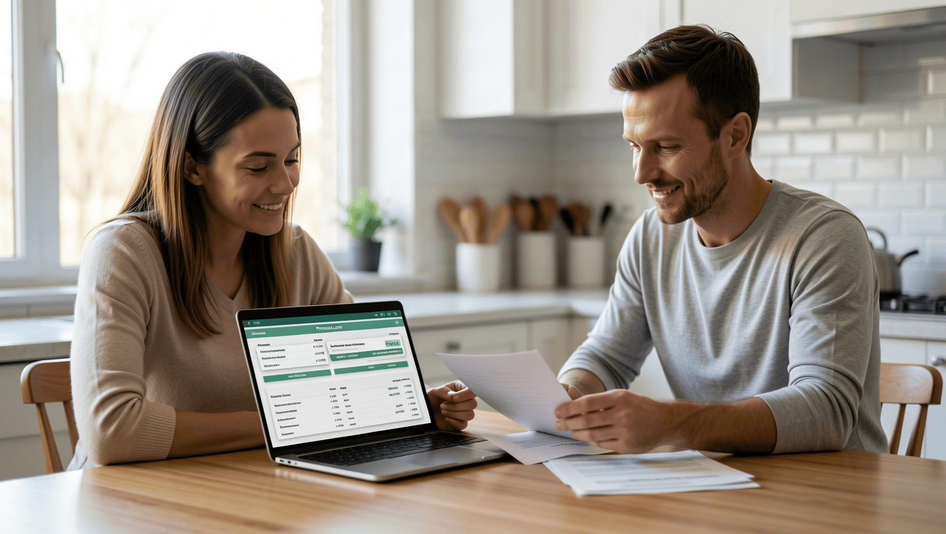 couple reviewing kitchen remodel financing options in Texas