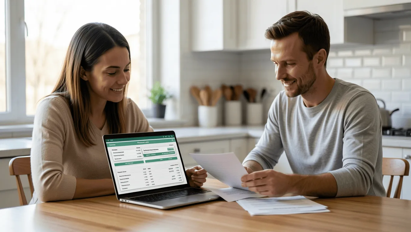 couple reviewing kitchen remodel financing options in Texas