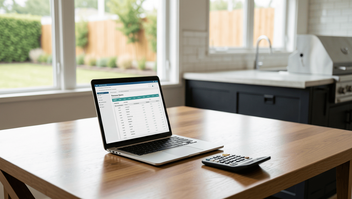 Homeowner planning their outdoor kitchen budget in Texas.