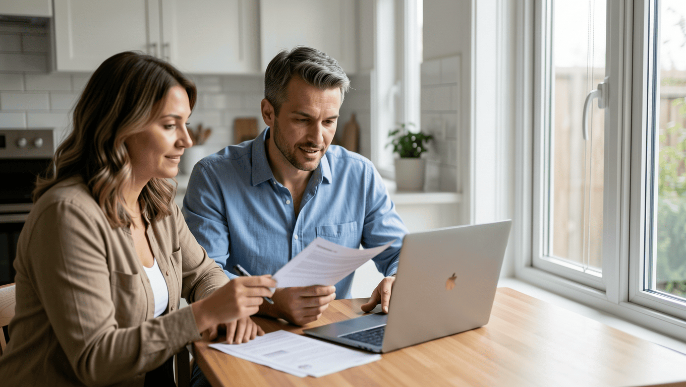 Couple Reviewing Window Financing Options in Texas