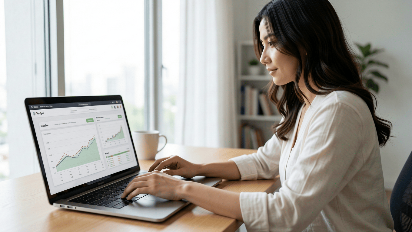 Woman planning budget after getting $10,000 loan in Texas.