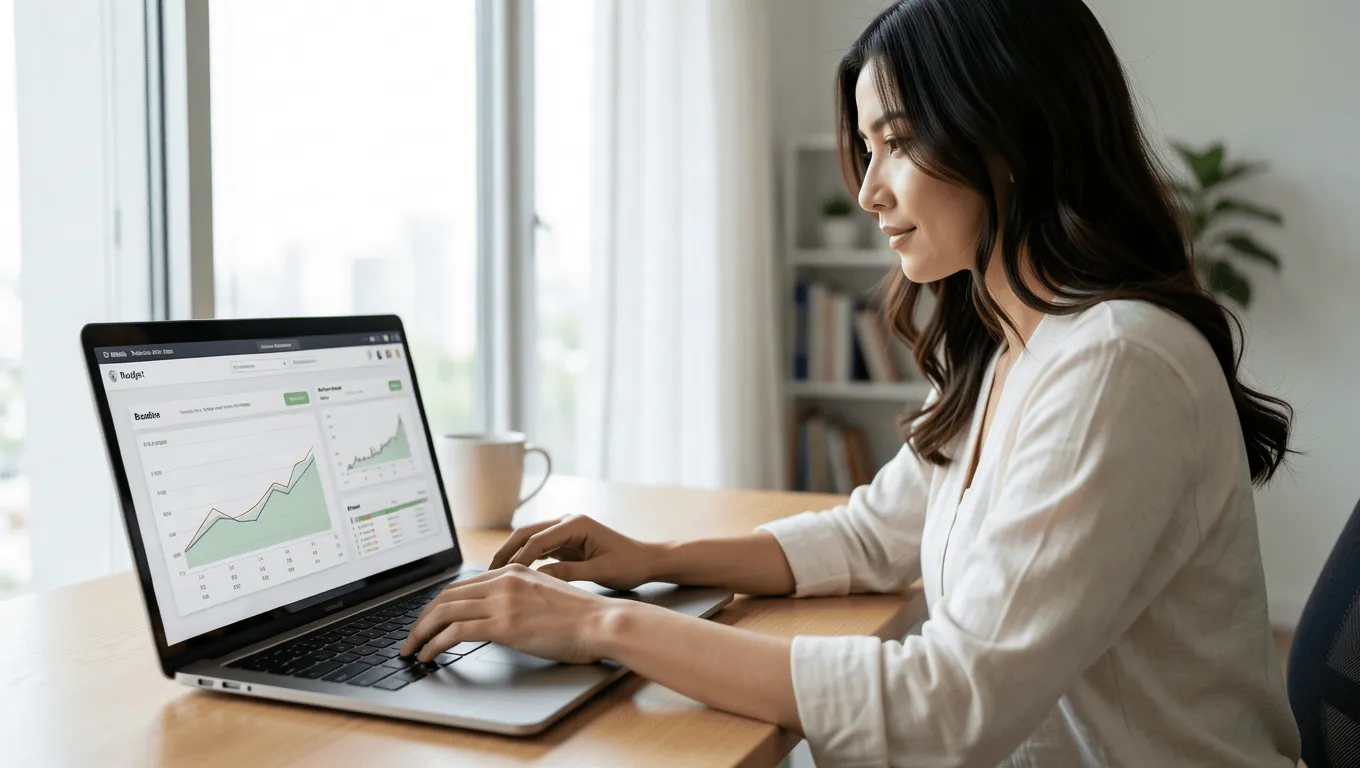 Woman planning budget after getting $10,000 loan in Texas.