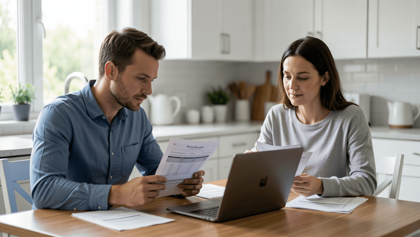 couple reviewing $12000 loan options in Texas