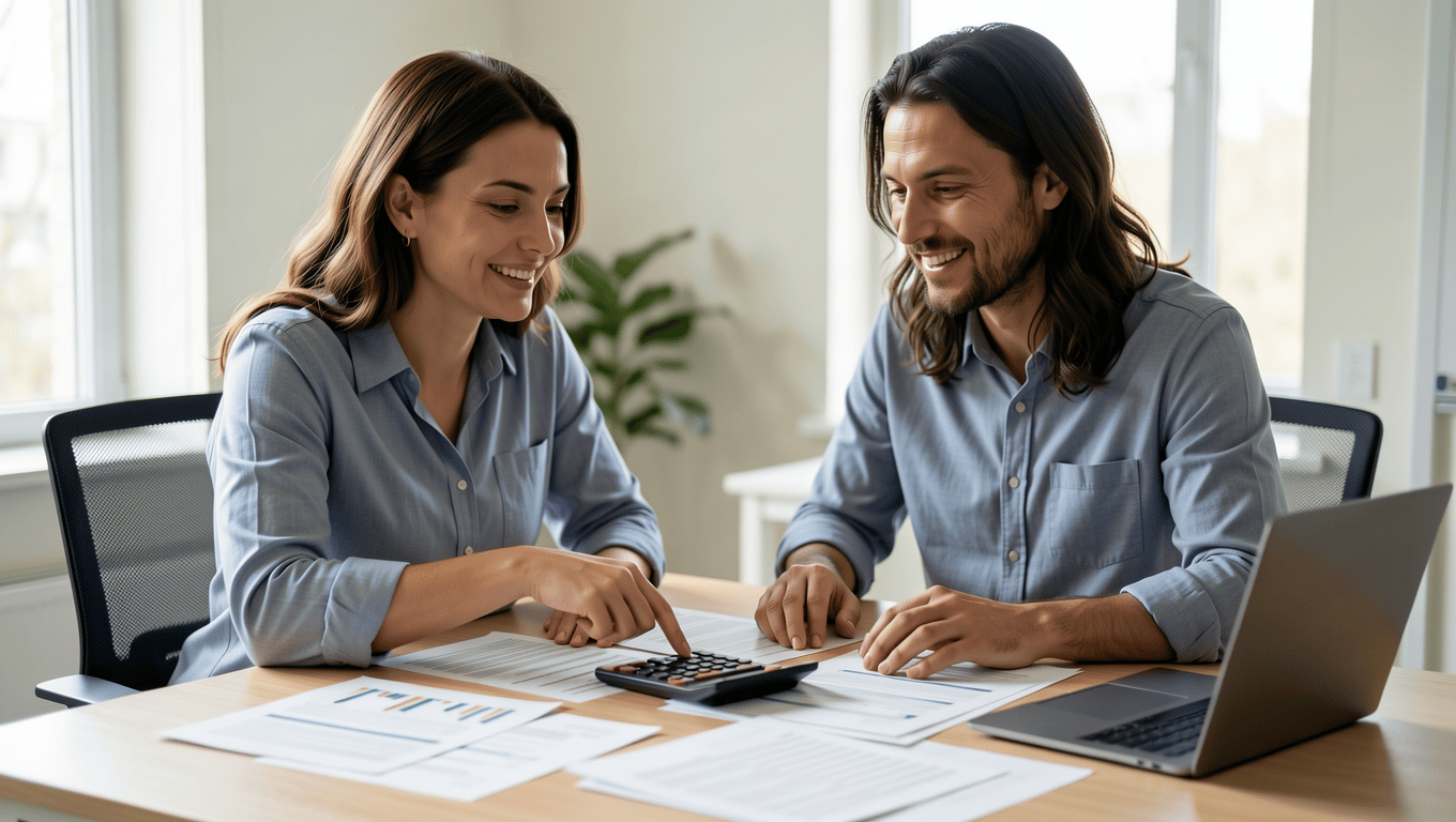 Couple budgeting for $1500 loan repayment.