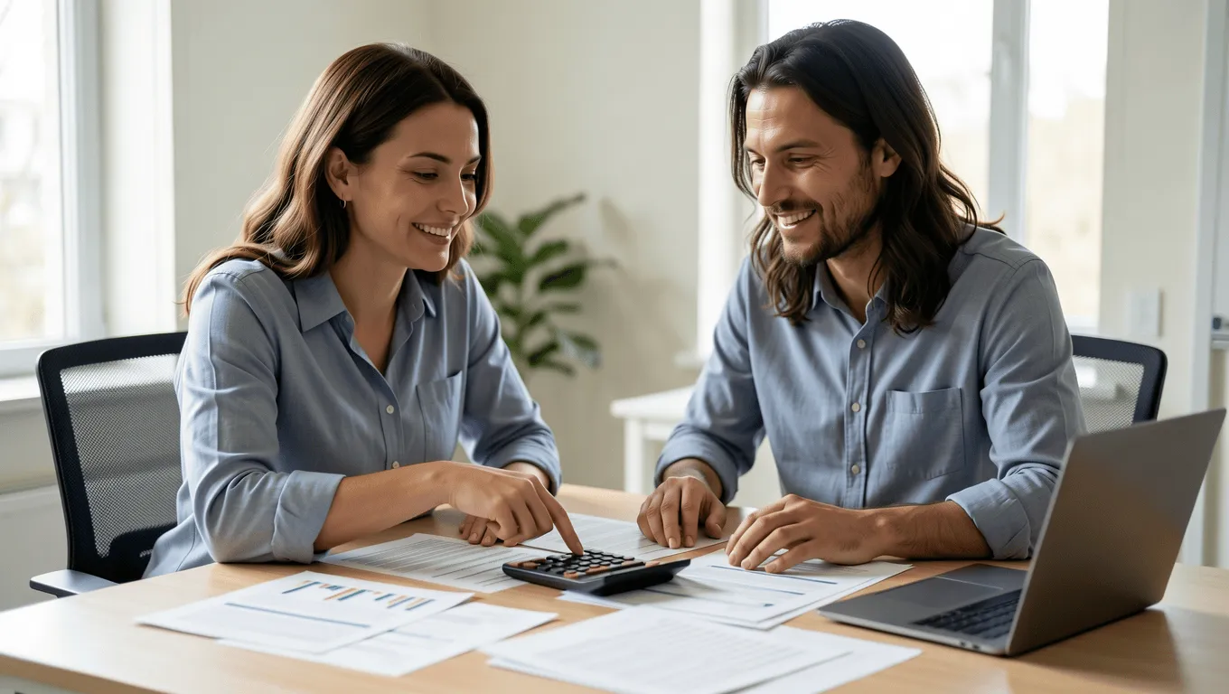 Couple budgeting for $1500 loan repayment.