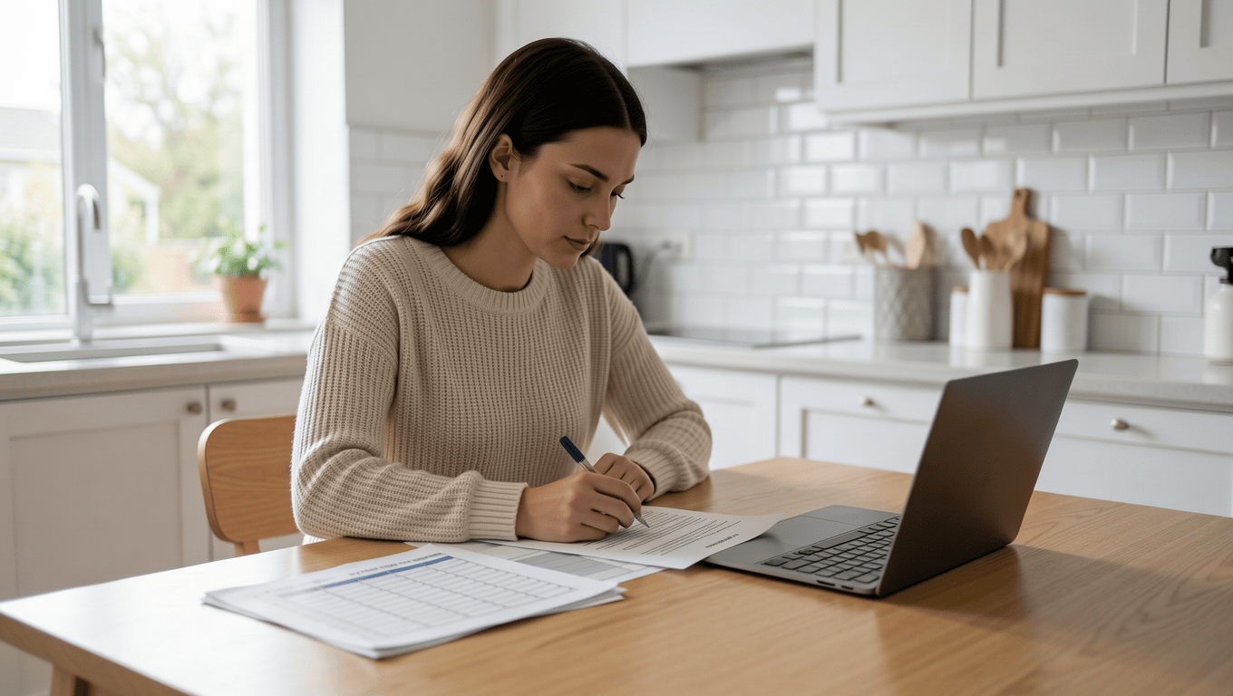 Woman reviewing $2000 loan application online in Texas