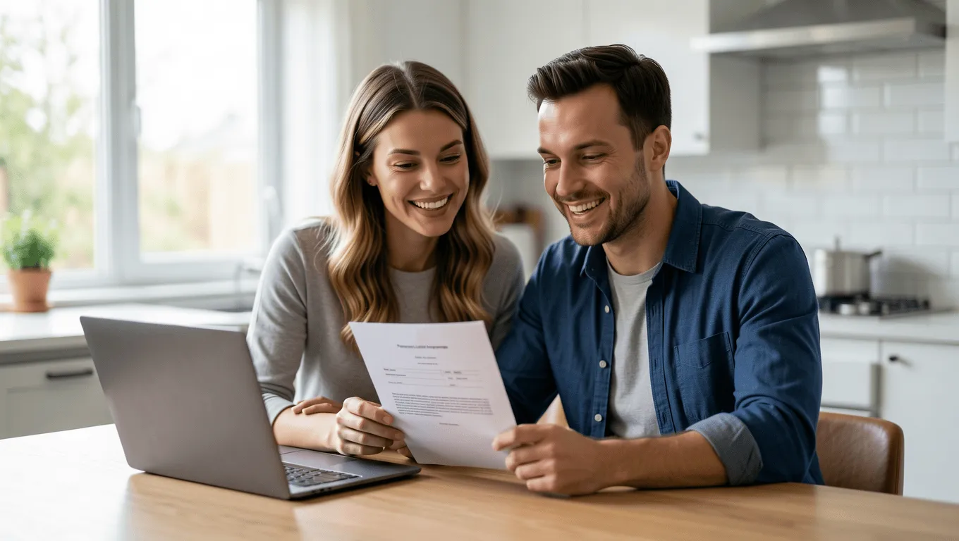 Couple Reviewing $20,000 Loan Approval in Texas