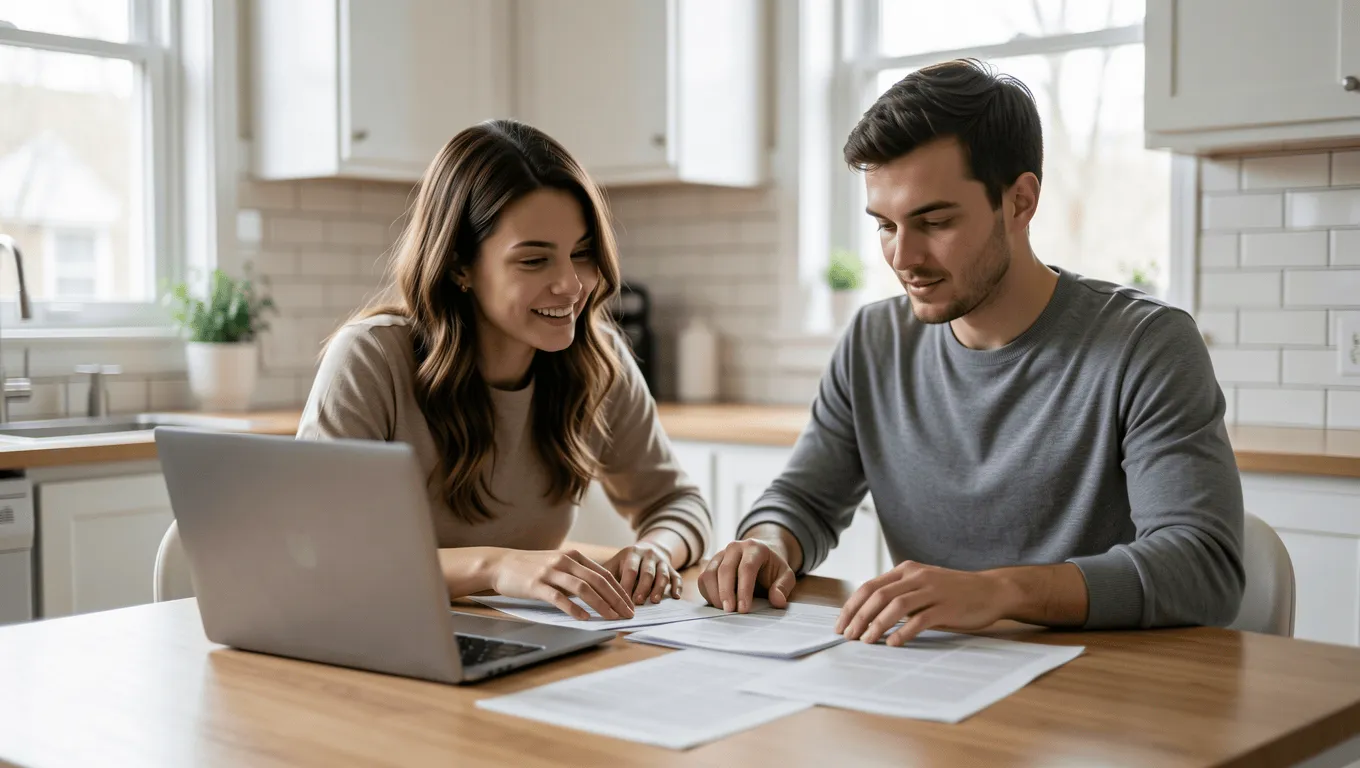couple discussing $2500 loan options in Texas