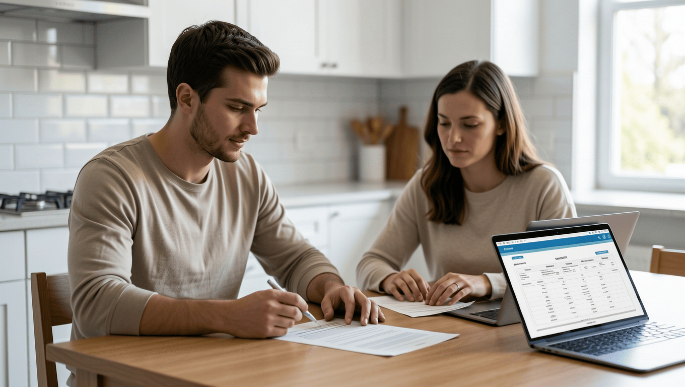 Couple reviewing $3500 loan options in Texas