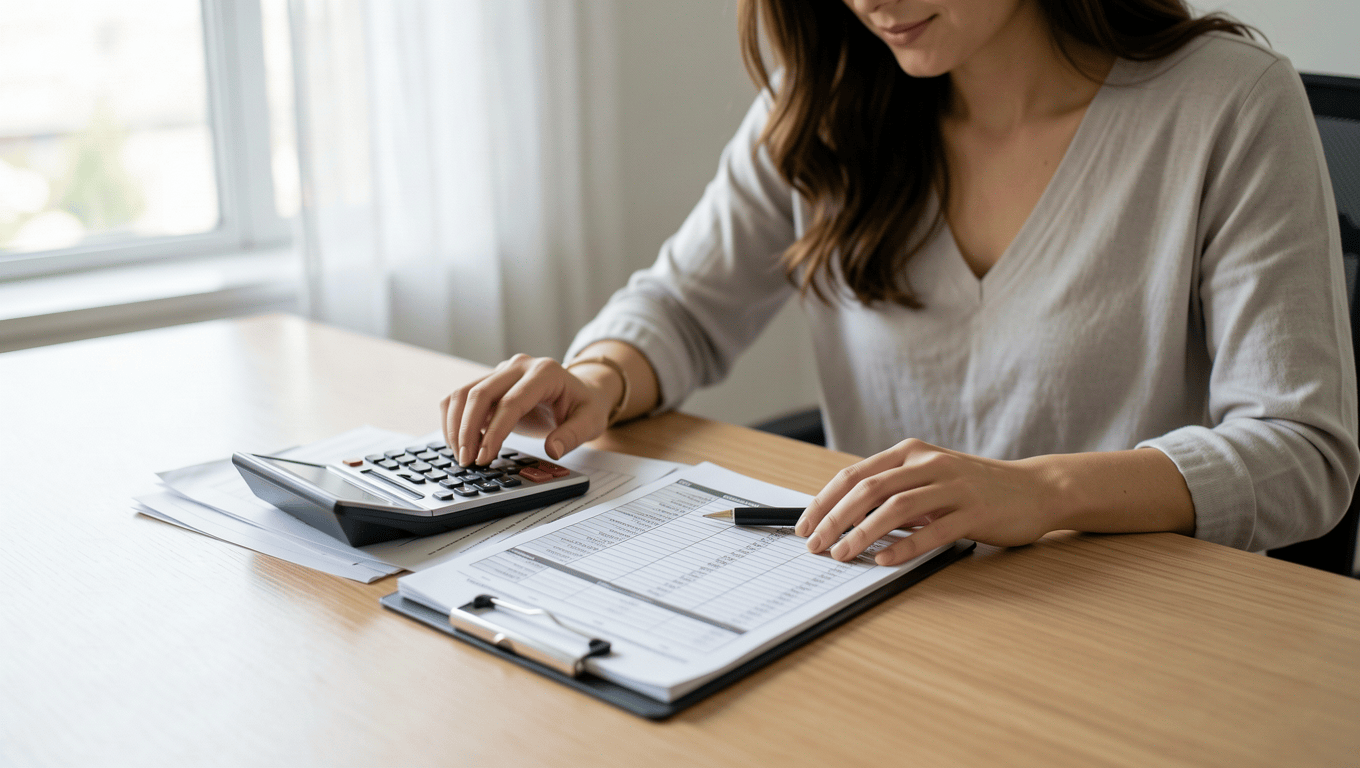 Woman Budgeting Finances After Receiving $4000 Loan Texas