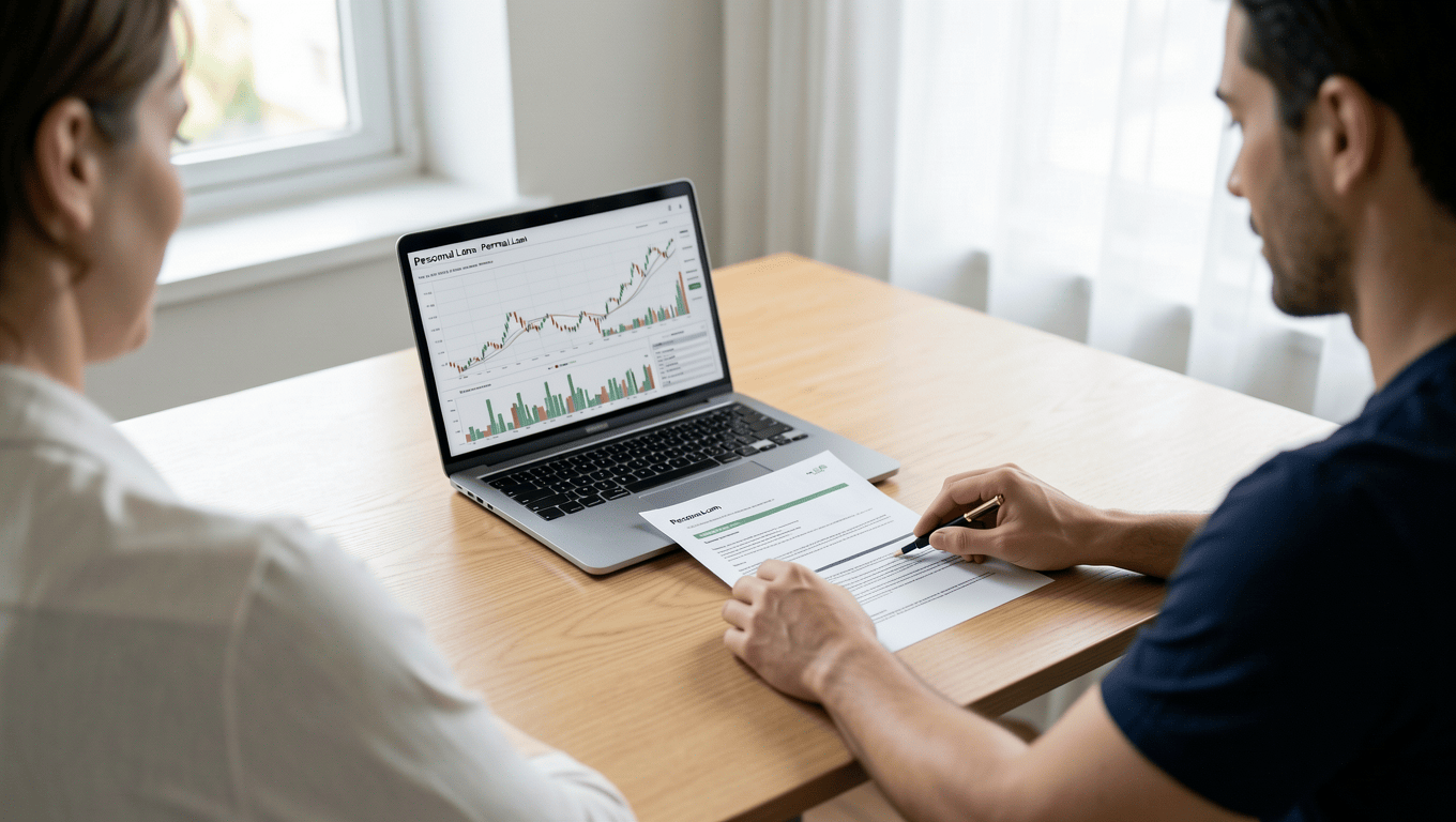 Couple reviewing $50000 loan options in Texas