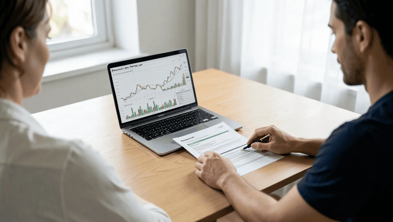 Couple reviewing $50000 loan options in Texas