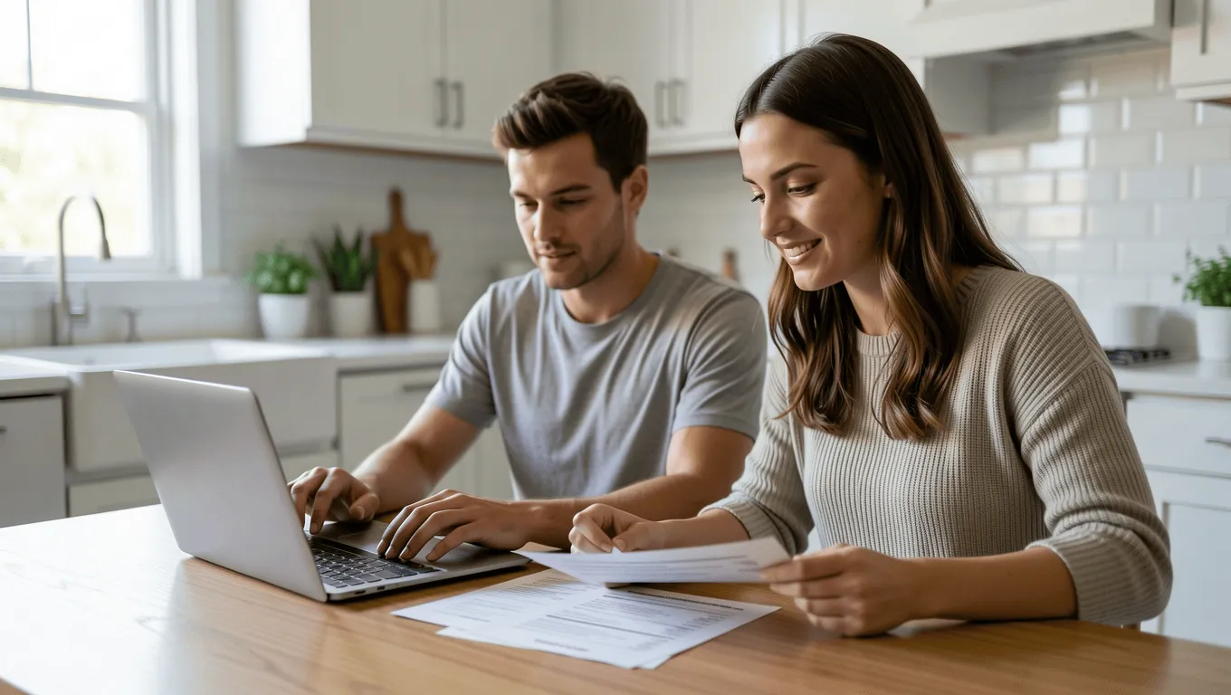 Couple discussing $7000 loan options in Texas