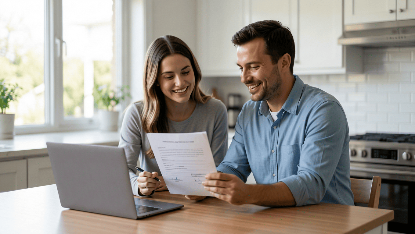 Couple reviews adoption loan approval in Texas