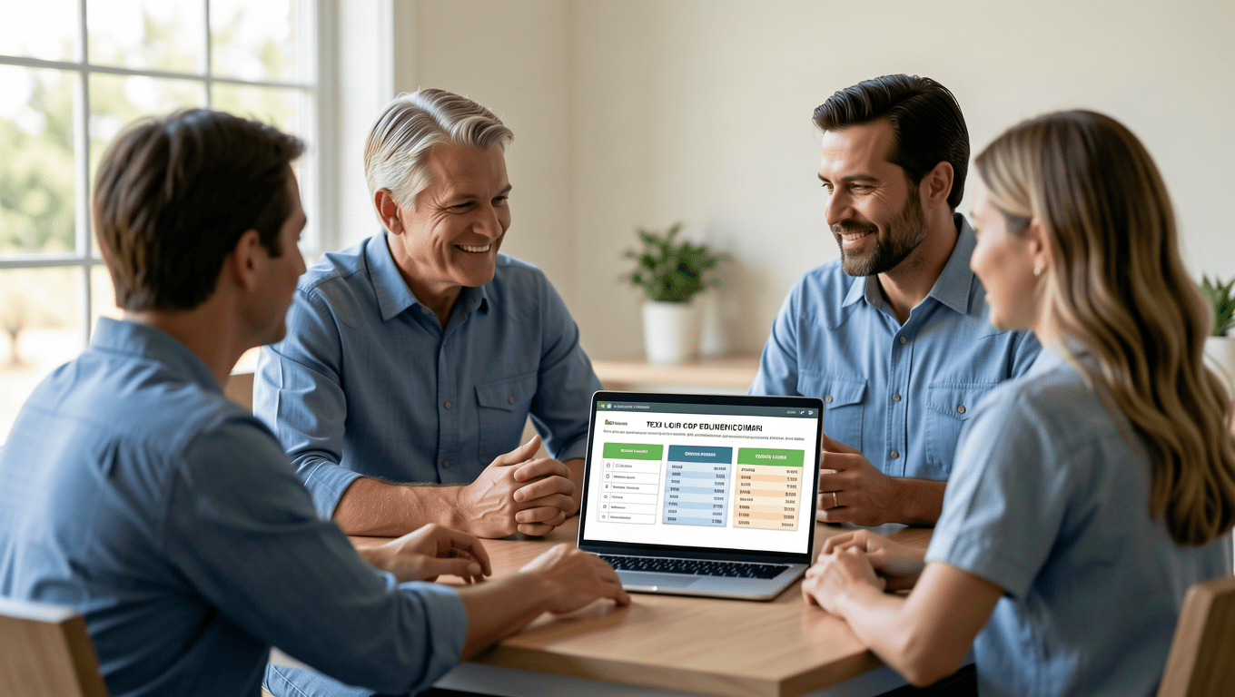 Texan family discussing appliance financing with an advisor in 2026