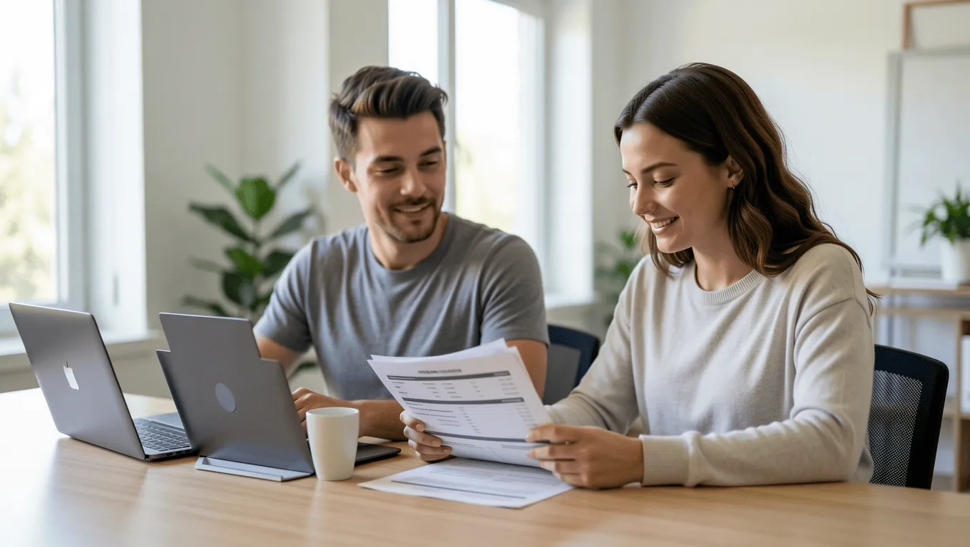 Couple reviewing auto loans bad credit texas options.