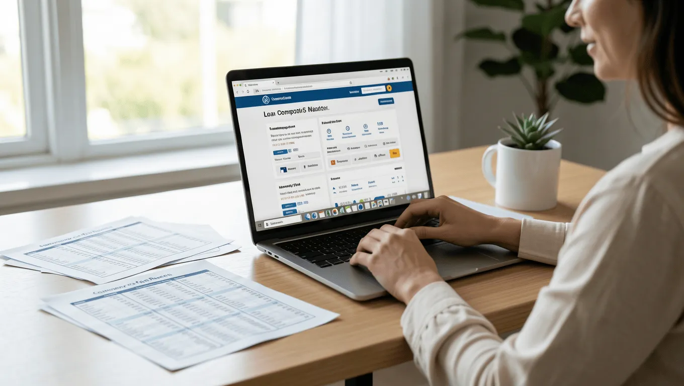 Person comparing car repair financing options in Texas.