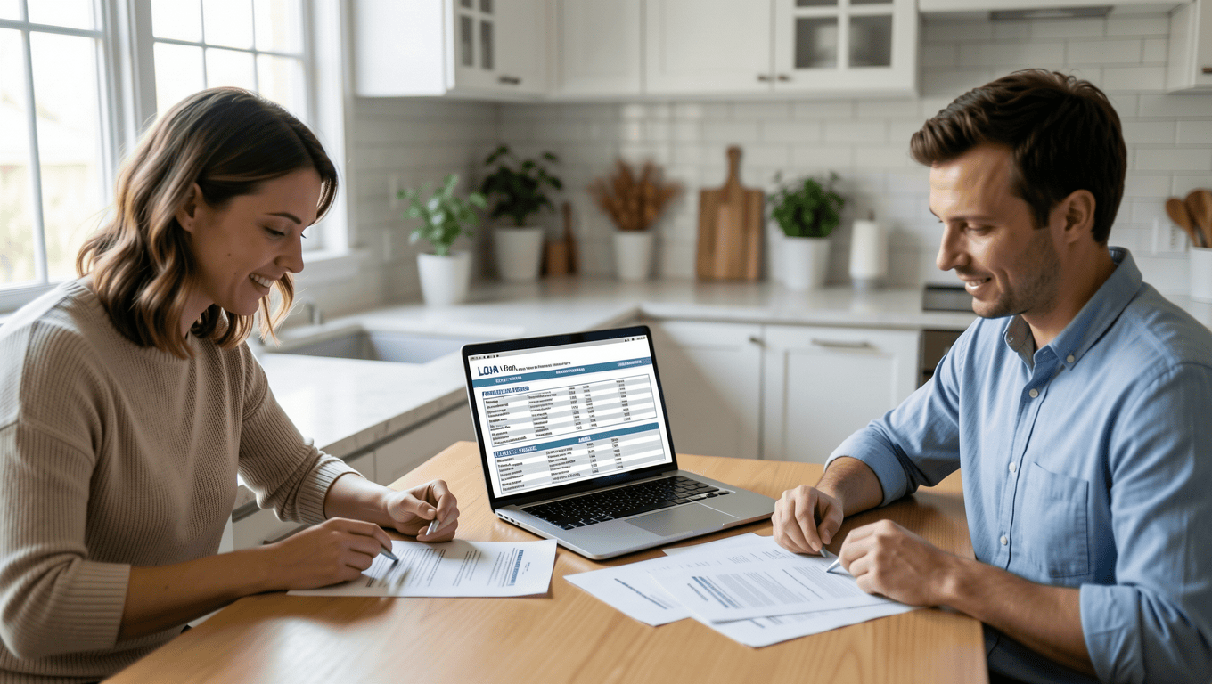 Funeral loans texas: Couple reviewing loan approval.