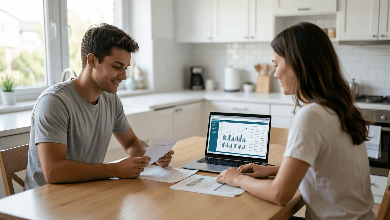 couple discussing motorcycle loan options in Texas