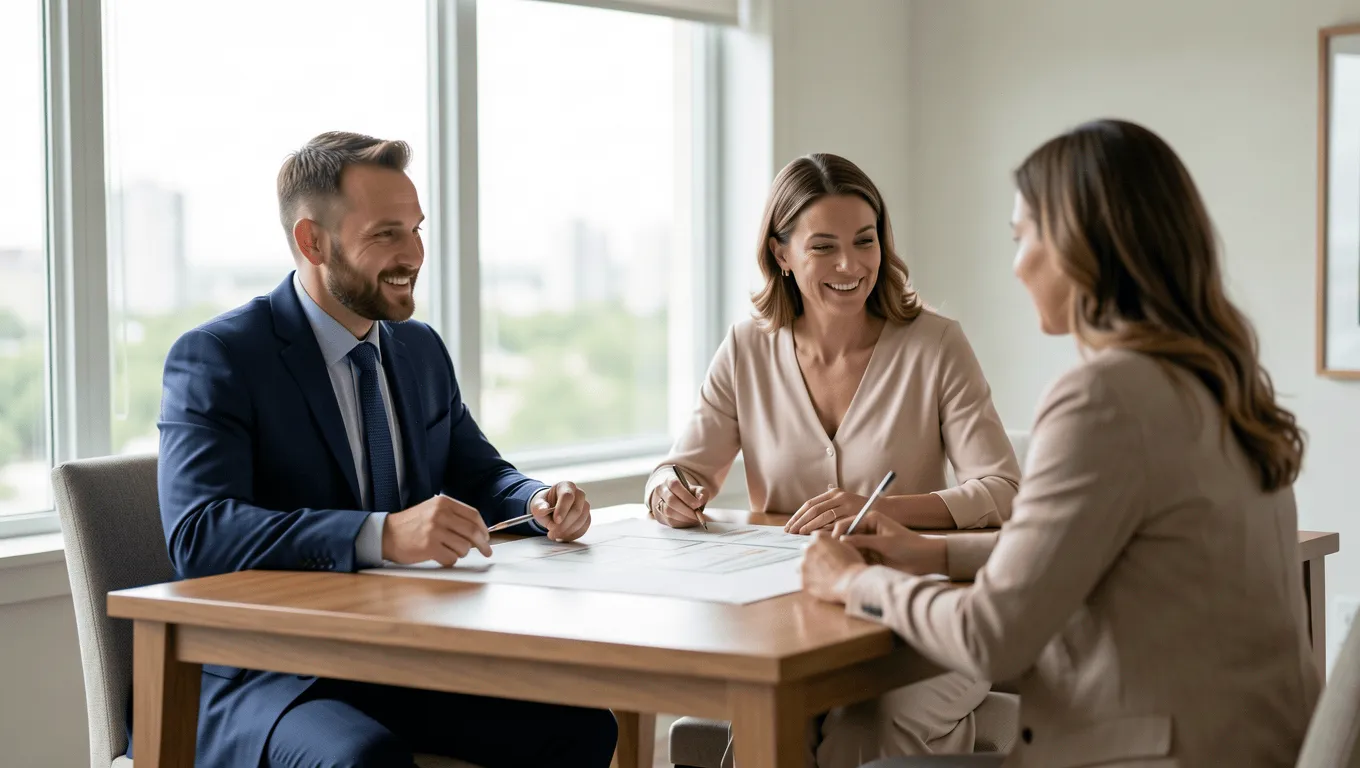 Texas couple budgeting for their wedding with an advisor.