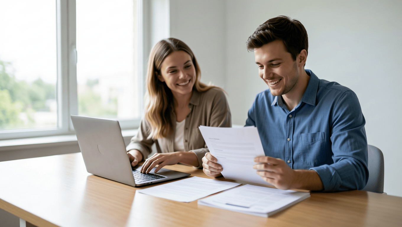 couple reviewing ebike loan documents in Texas