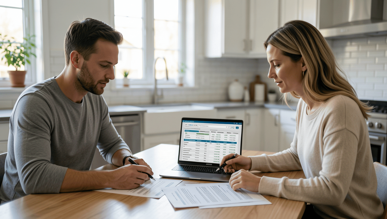 Texas couple reviewing jet ski financing options online